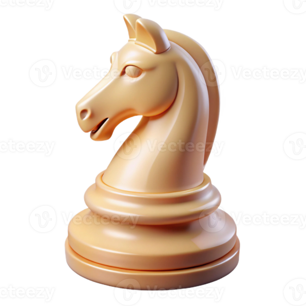vibrant traditional Knight Chess Piece 3D Render high quality png