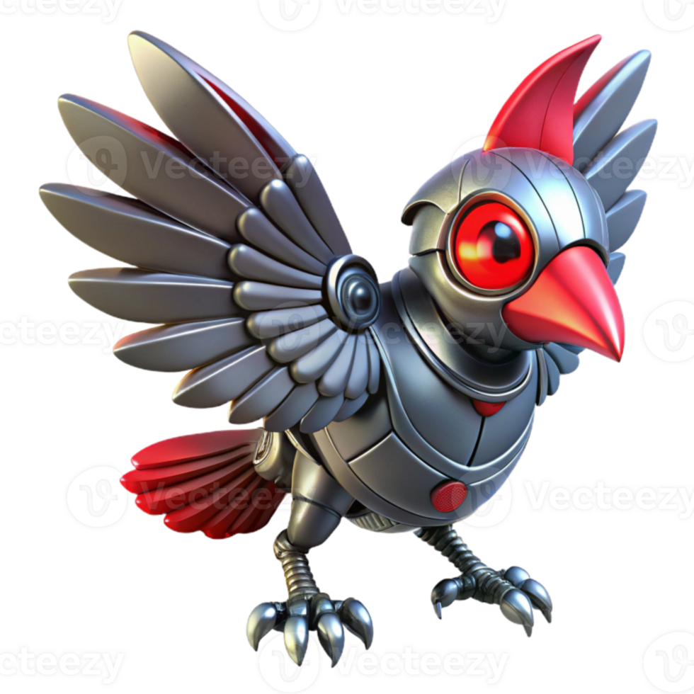 magnificent classic 3D Render Robotic Bird Illustration high resolution png