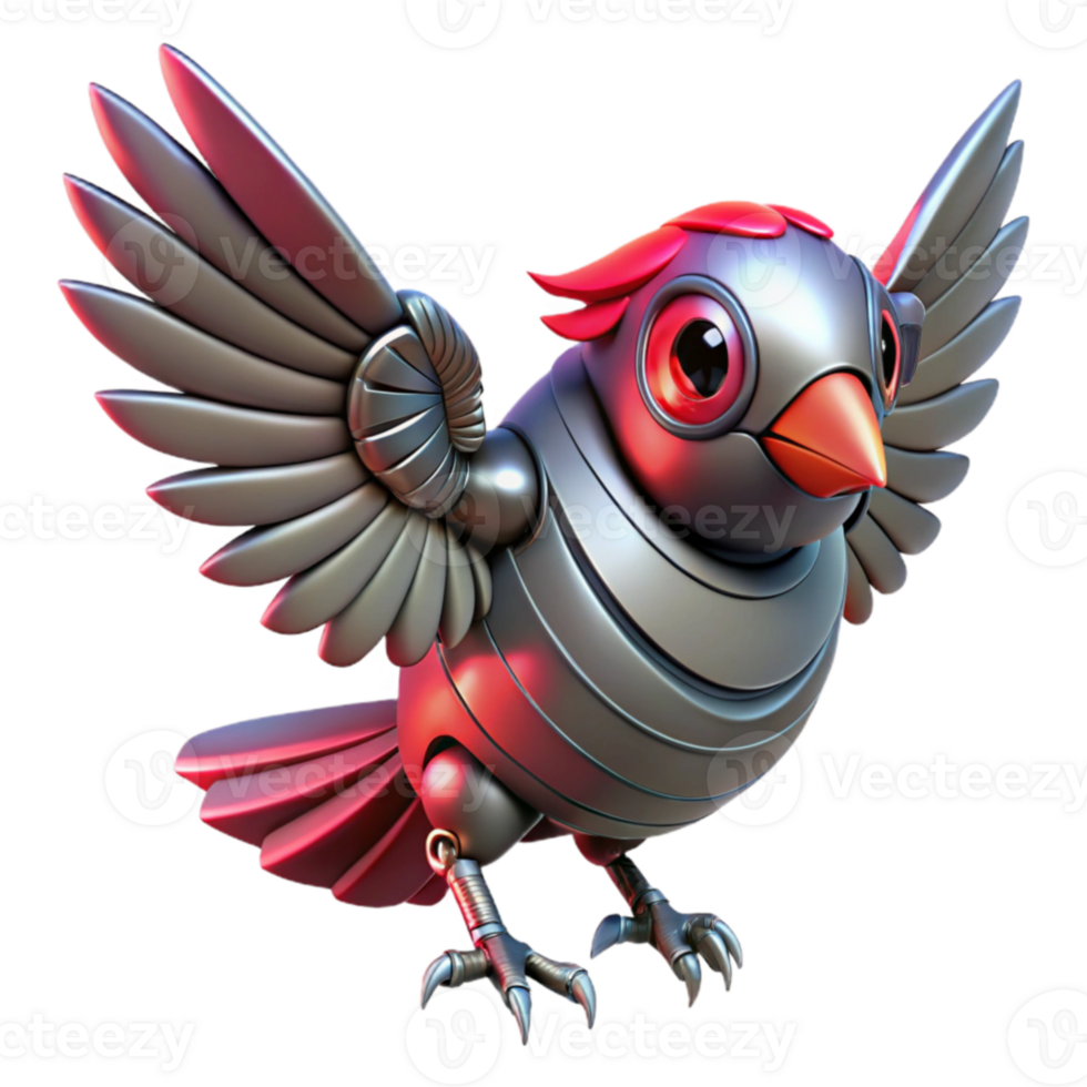 serene abstract 3D Render of a Robotic Bird 4K png