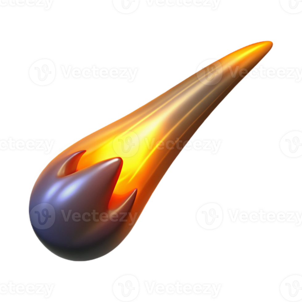 magnificent traditional 3D Flaming Meteorite Illustration high quality png