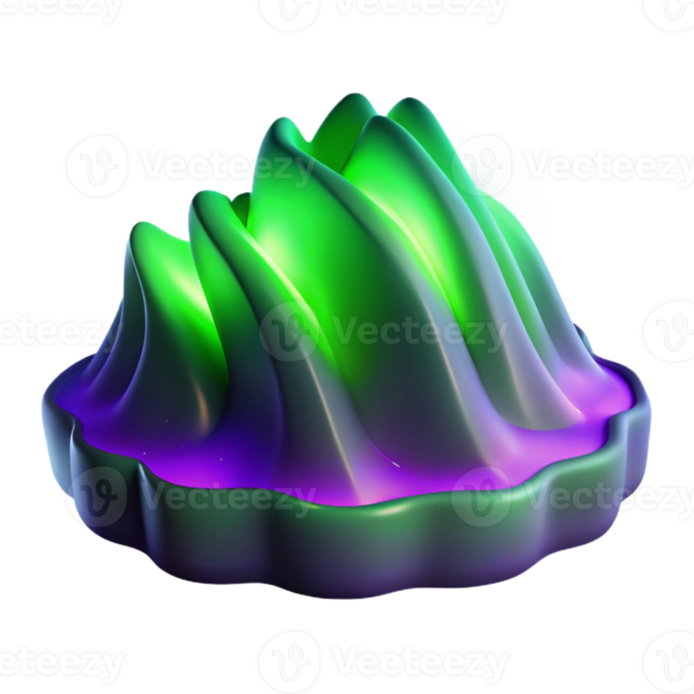 impressive abstract Abstract 3D Render Green Purple Wave genuine png