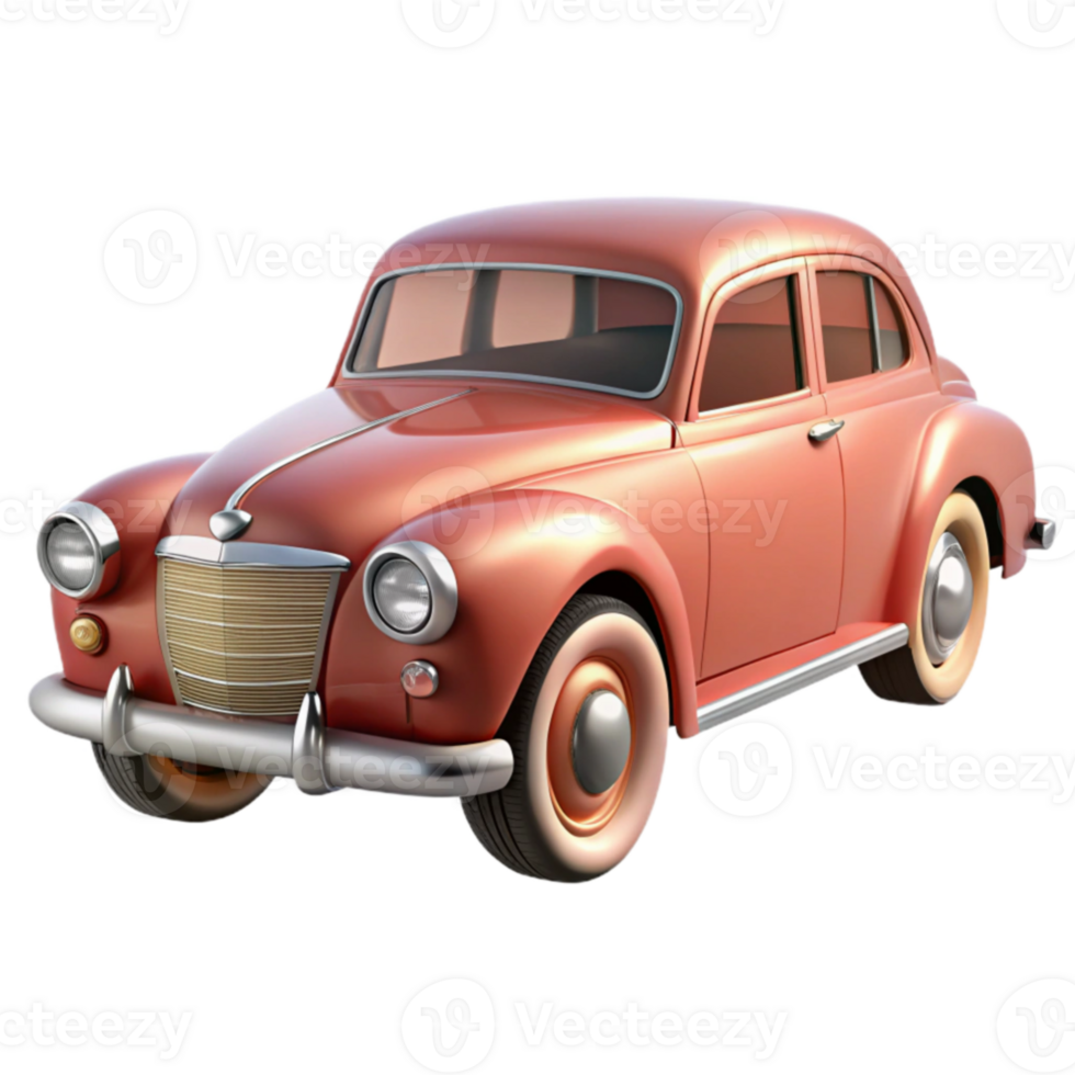 impressive creative Retro Classic Car 3D Render professional png