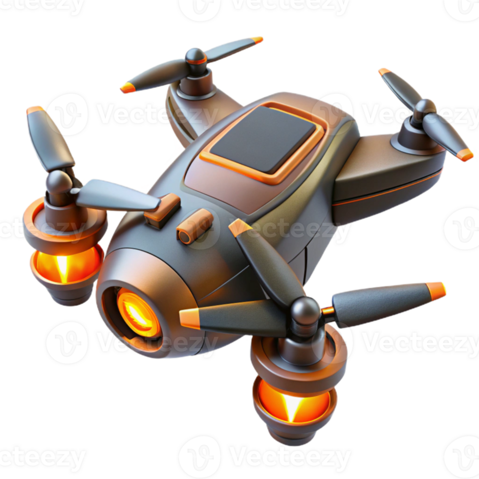 dramatic artistic Futuristic Drone 3D Render high resolution png