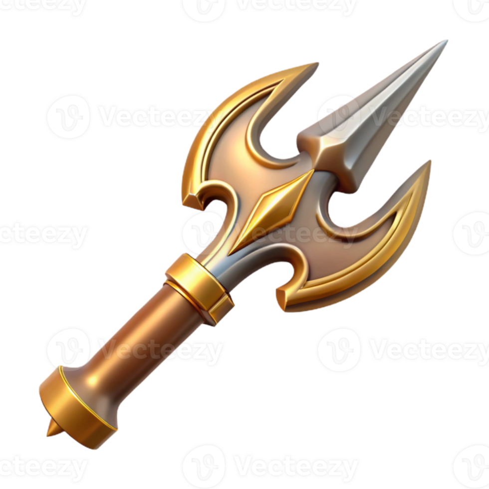 magnificent modern Golden Spear 3D Render professional png