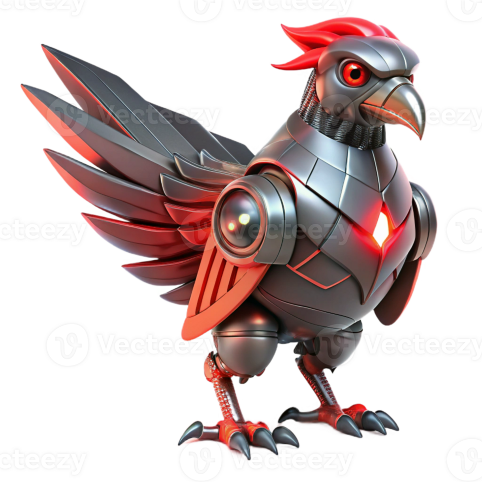 extraordinary rustic Robotic Bird 3D Render authentic png