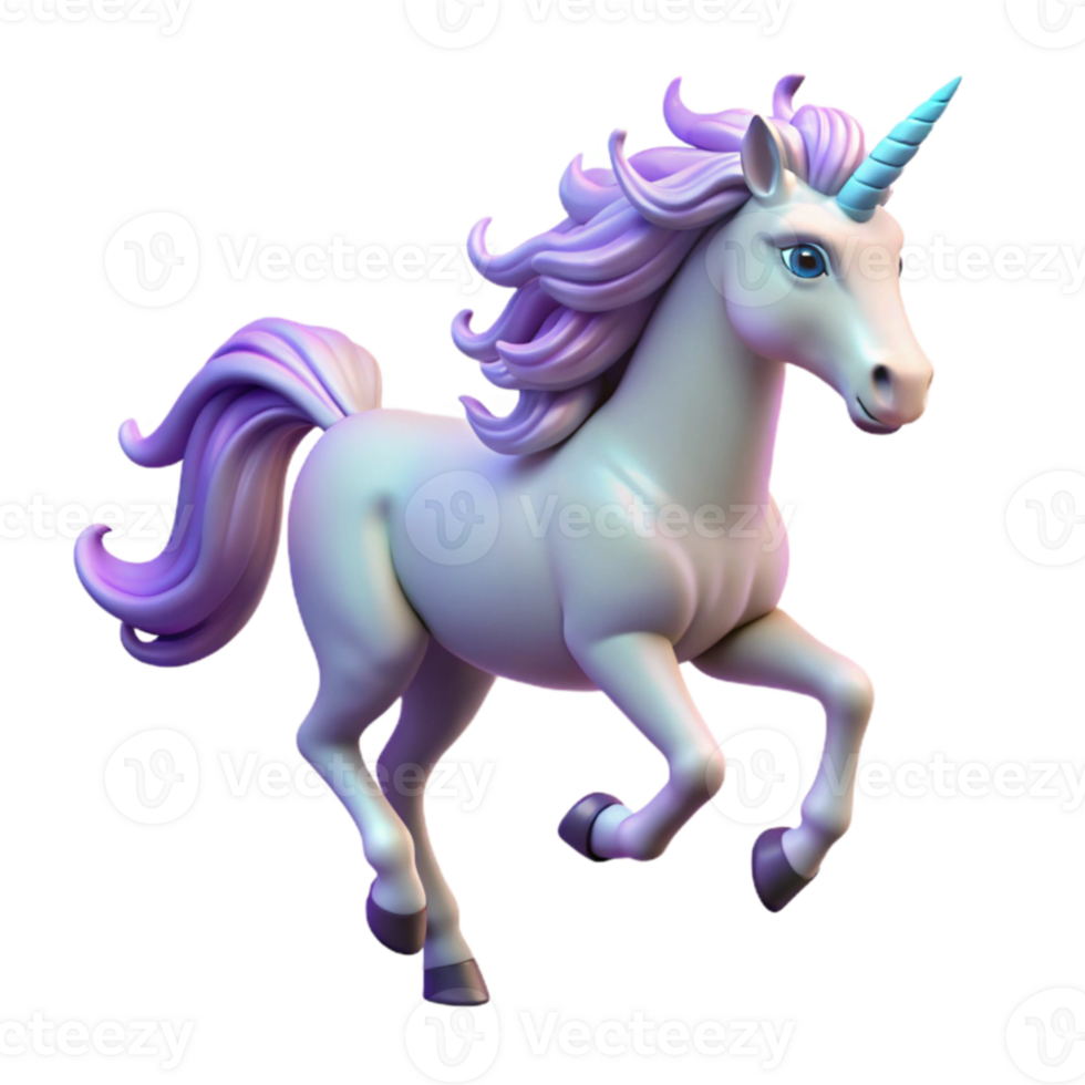impressive classic 3D Unicorn Illustration Magical Creature Galloping high resolution png