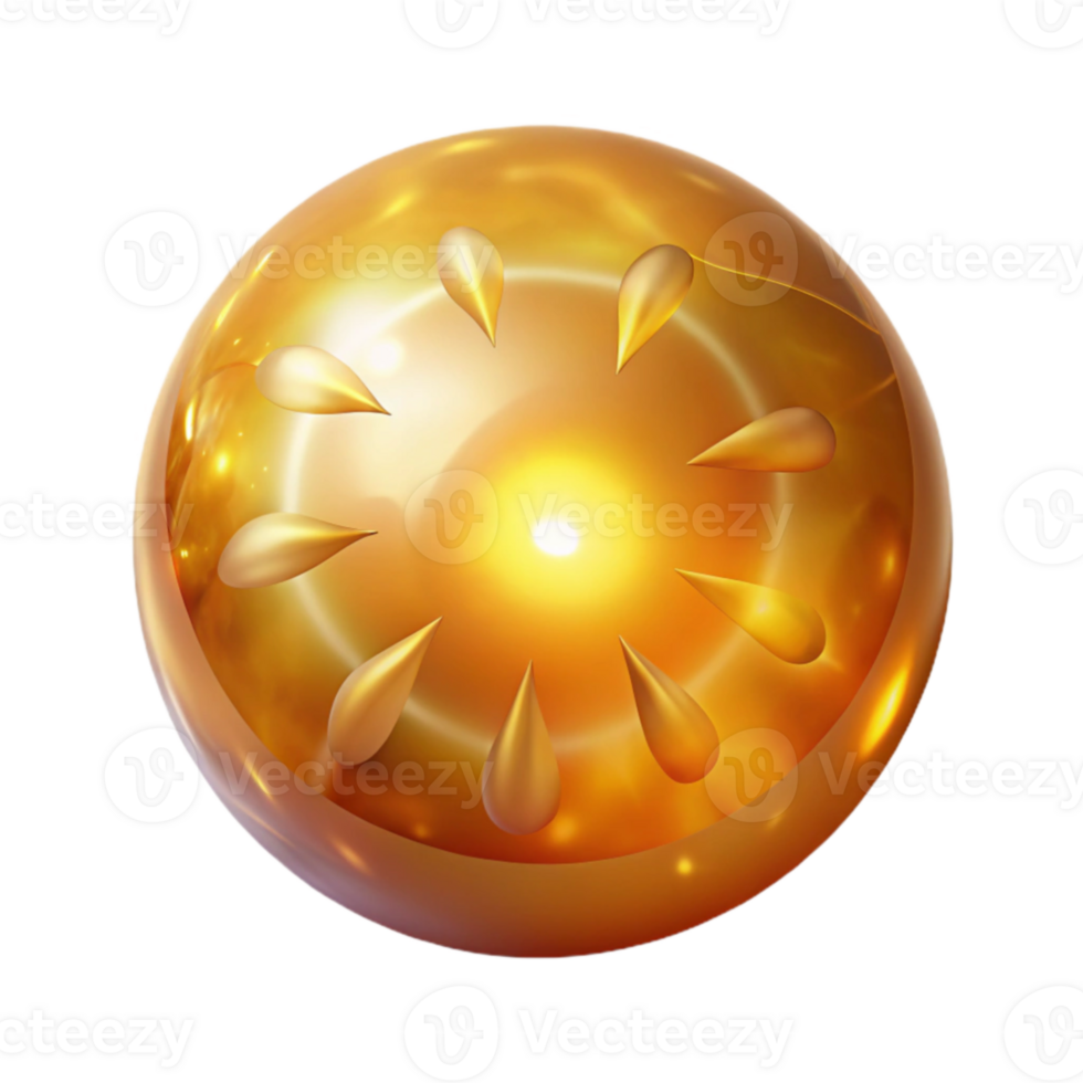 stunning modern Golden Abstract 3D Sphere Illustration high quality png