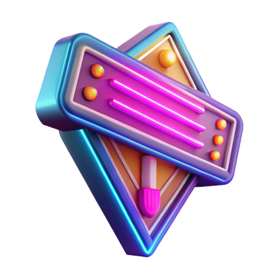 Retro Neon Sign Design 80s Style Graphic Element png