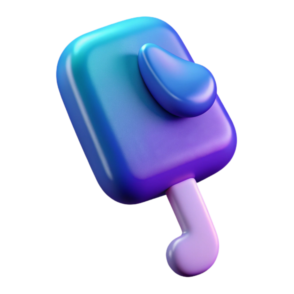 3D Render of a Colorful Popsicle png