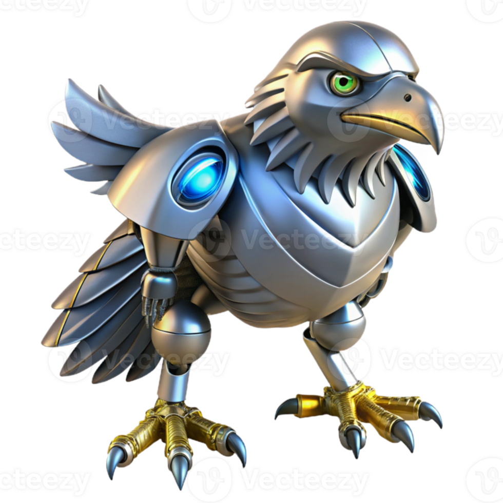 impressive modern Robotic Eagle 3D Render exclusive png