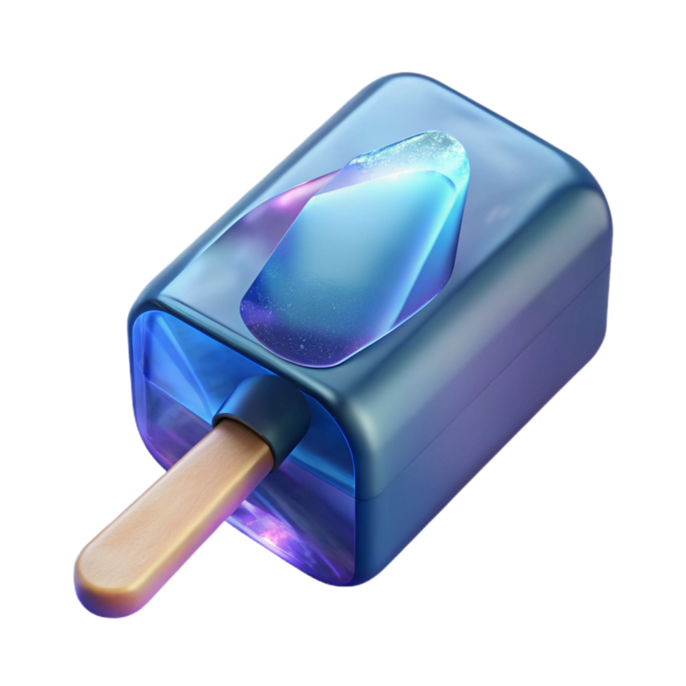 Icy Blue Galaxy Popsicle Summer Treat 3D Render png