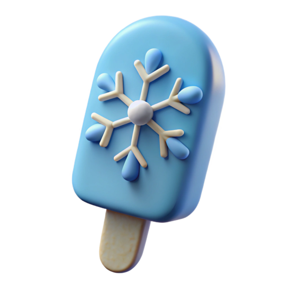 Winter Popsicle Frozen Treat with Snowflake Design png