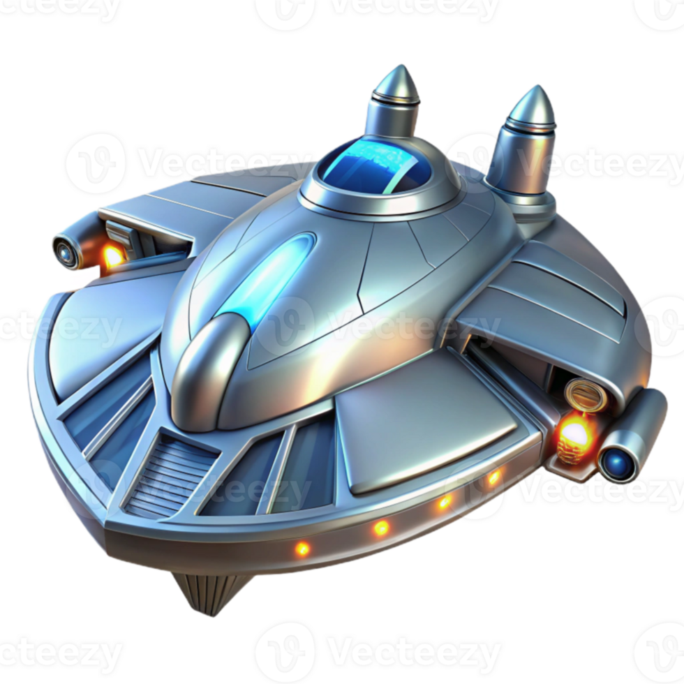beautiful creative Futuristic Spaceship 3D Render original png