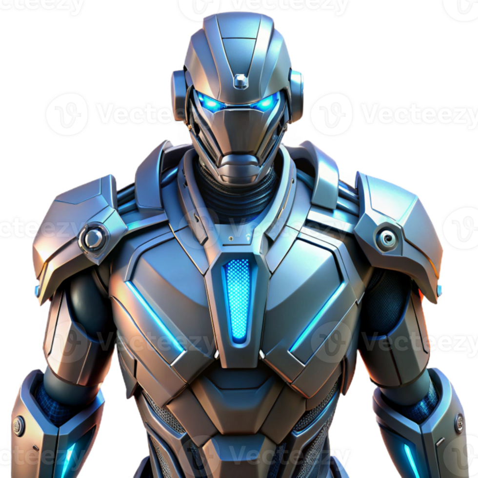 extraordinary artistic Futuristic Robot 3D Render genuine png