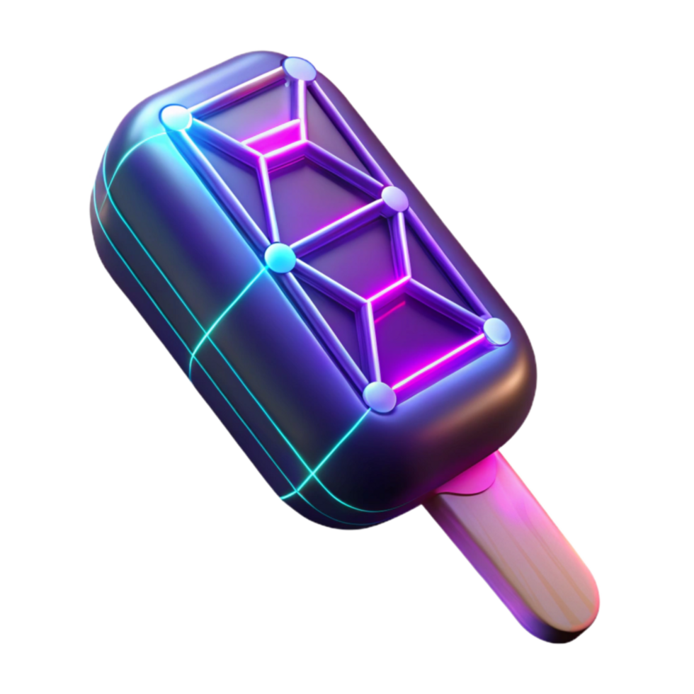 Neon Popsicle Futuristic Ice Cream Treat png