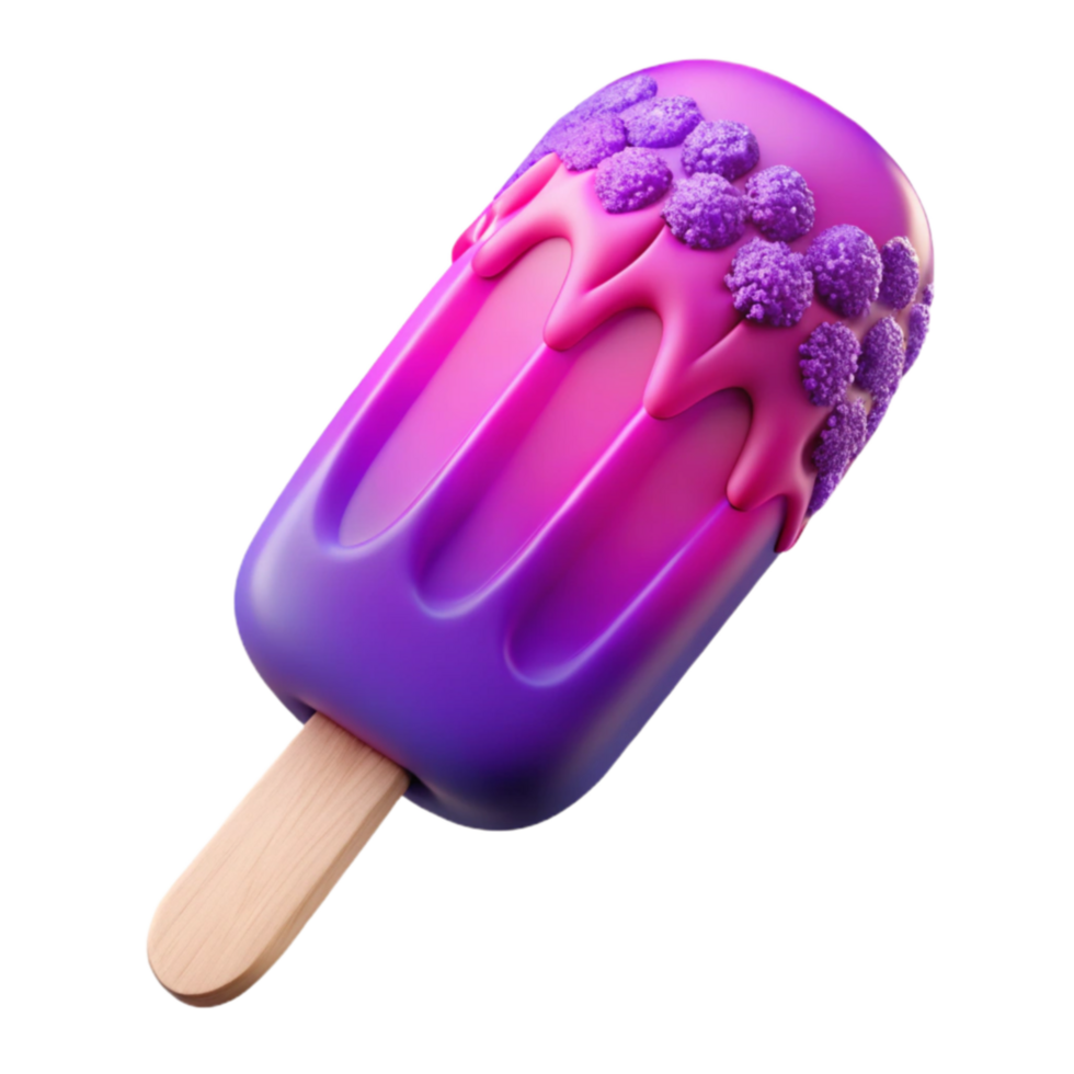 Purple and Pink Ice Pop with Drizzled Topping png