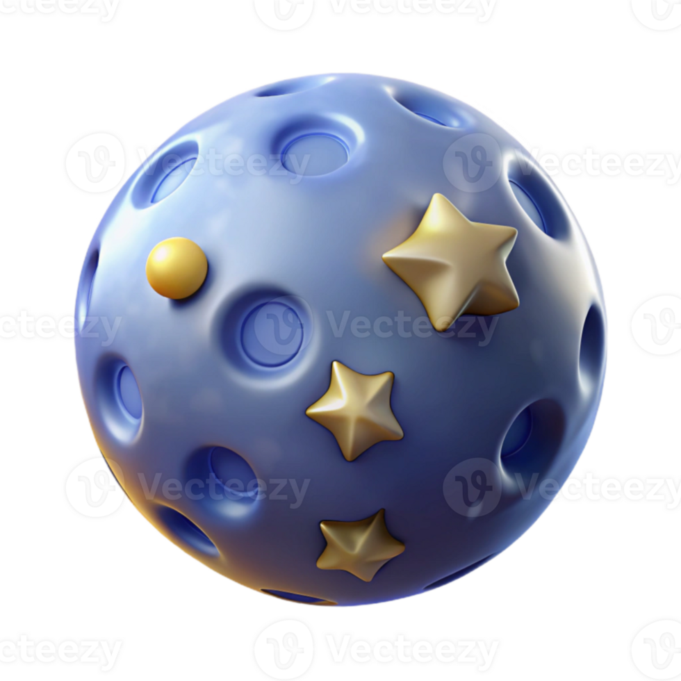elegante rústico 3d render celestial esfera, estrelas e lua profissional png