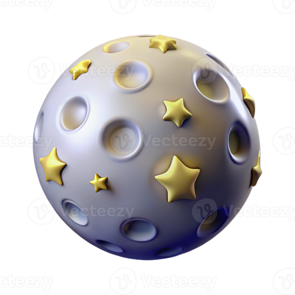 serene abstract 3D Render Moon Sphere, Celestial Illustration 4K png