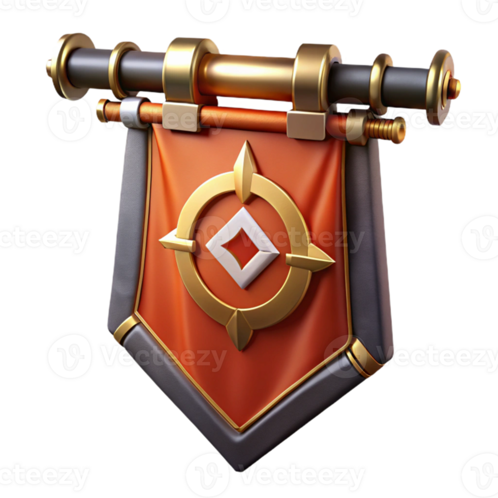 dramatic minimalist 3D Render of Game Banner with Emblem original png
