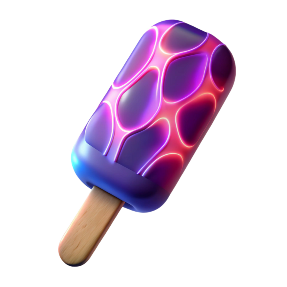 Neon Glowing Ice Pop Summer Treat png