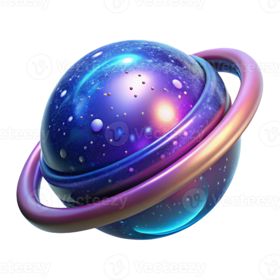 beautiful modern Cosmic Planet 3D Render high quality png
