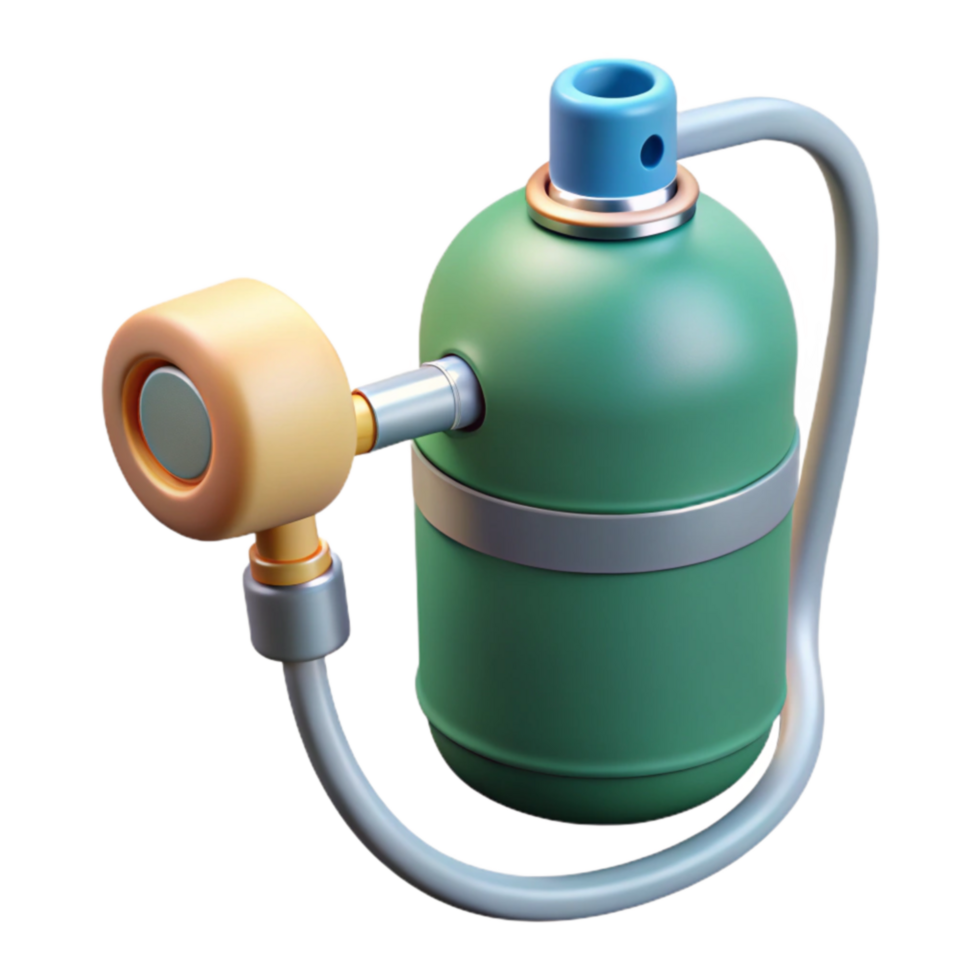 Portable Oxygen Tank with Inhalation Device png