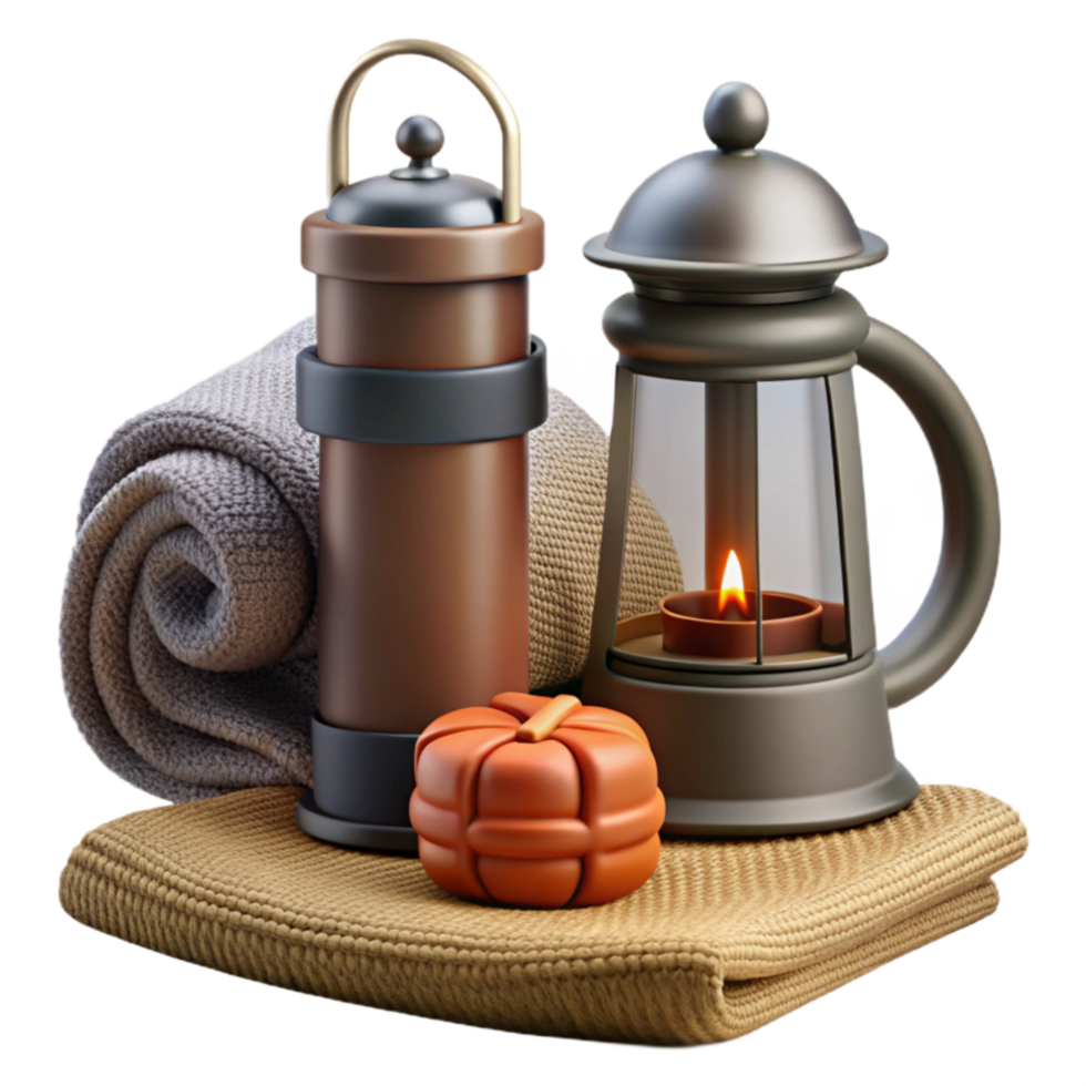 Relaxing Spa Day Scented Candle, Towel, and Container png