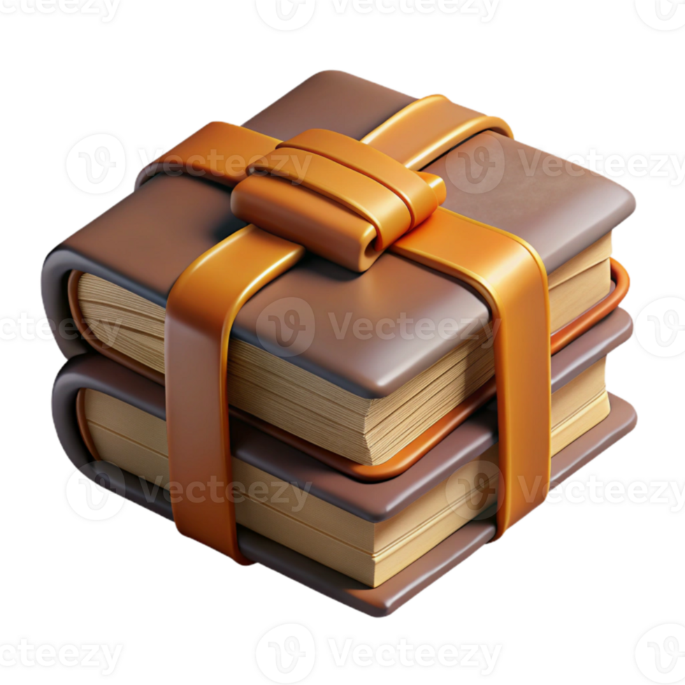 wonderful modern 3D Render of Two Books Tied with a Ribbon high resolution png