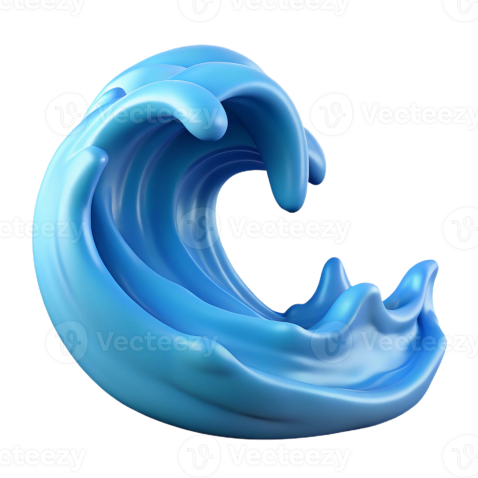 impressive creative 3D Render Blue Wave Abstract Background exclusive png