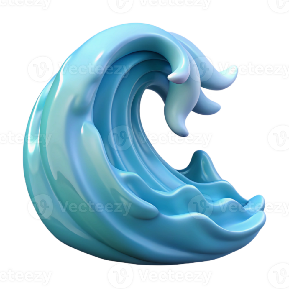 elegant creative 3D Render Blue Ocean Wave Abstract Background authentic png