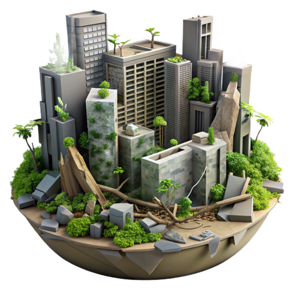 Urban Reclaimed by Nature A Citys Rebirth png