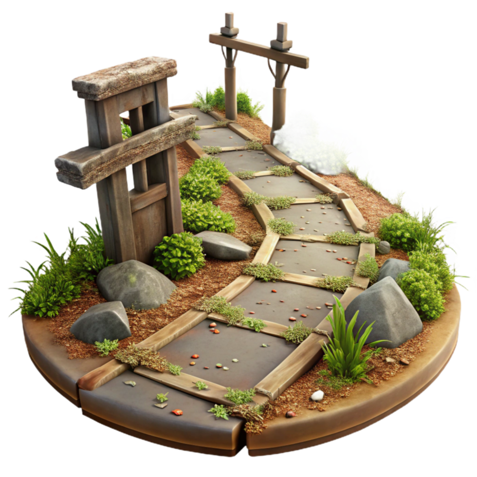 Serene Garden Path Stone Walkway, Landscaping Design png