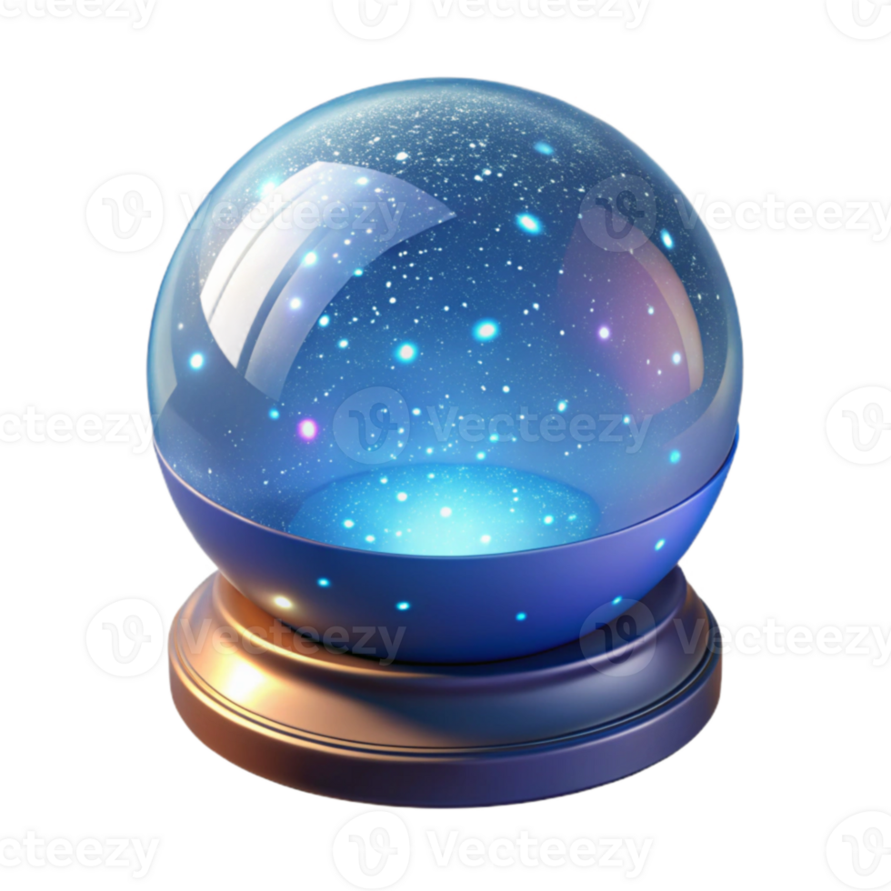 elegant minimalist 3D Render of Illuminated Glass Sphere with Stars premium png