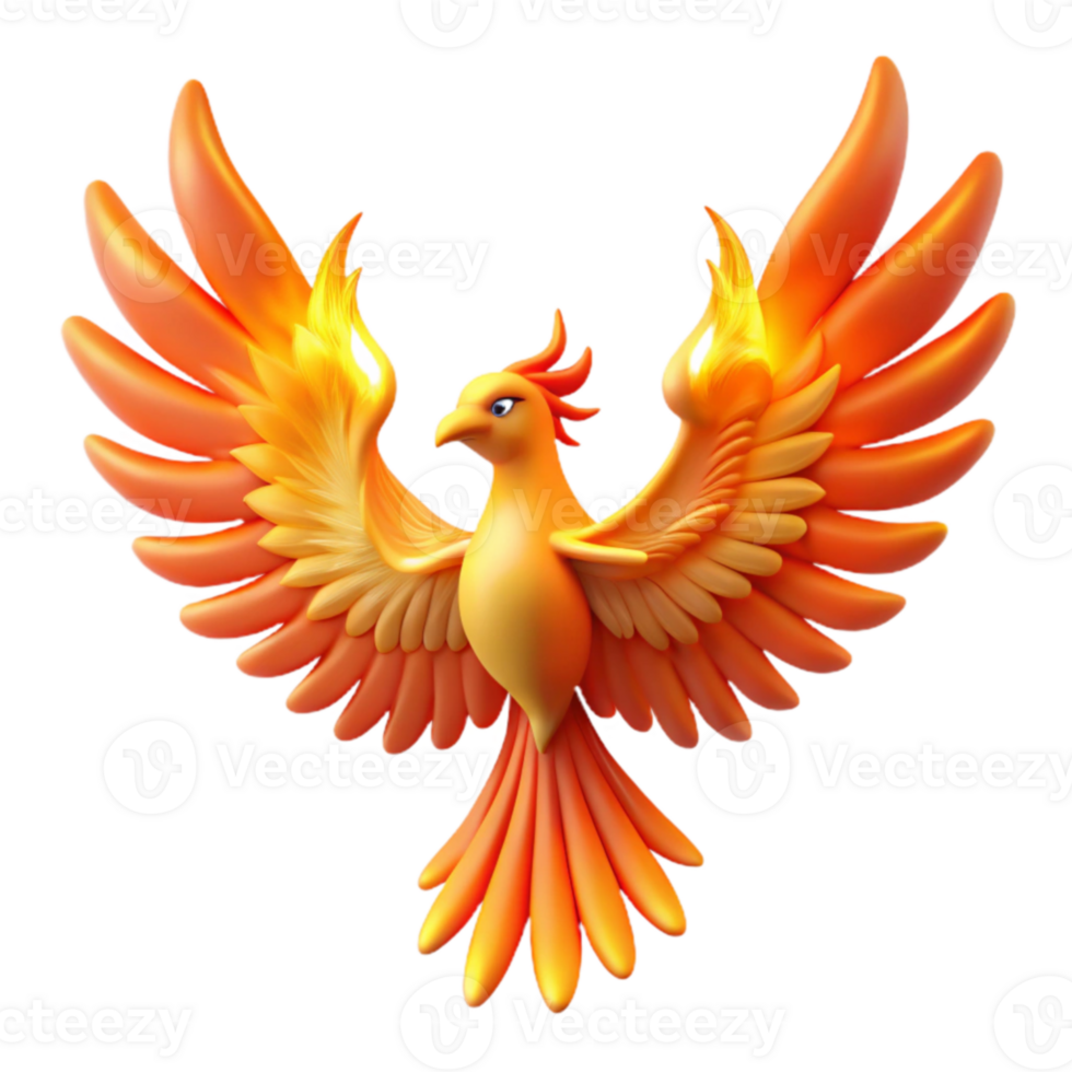 beautiful creative Majestic 3D Phoenix Illustration high resolution png