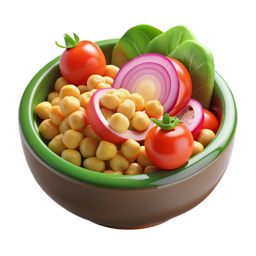 Healthy Chickpea Salad with Tomatoes and Red Onion png