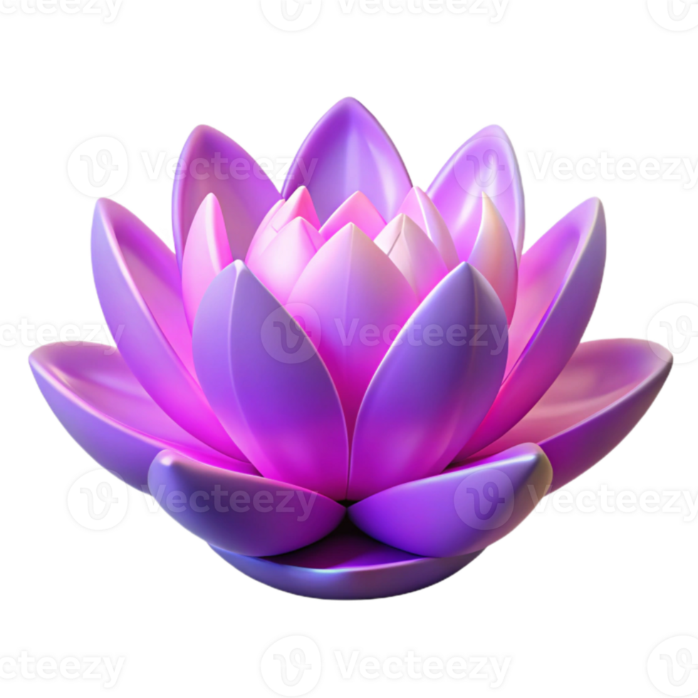 wonderful modern 3D Purple Lotus Flower Illustration authentic png