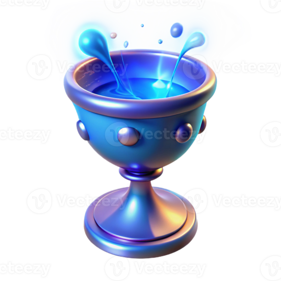 impressive abstract Glowing Chalice 3D Render authentic png