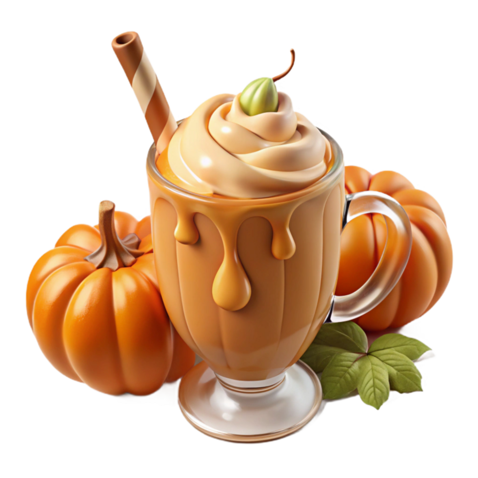 Pumpkin Spice Smoothie Autumn Dessert Drink Recipe png