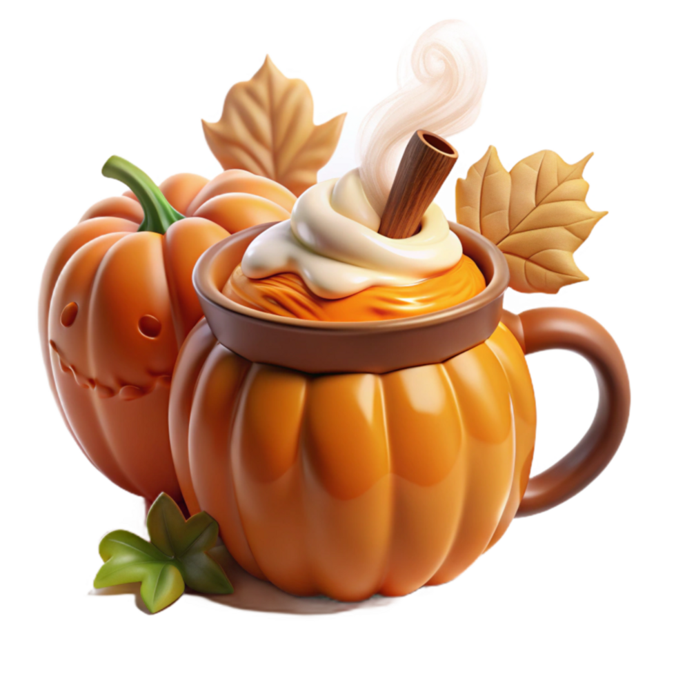 Pumpkin Spice Latte in a Festive Mug png