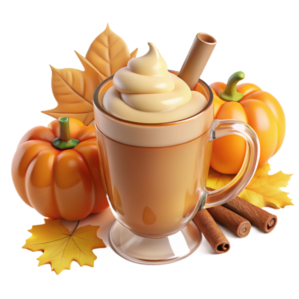 Autumn Spice Latte Whipped Cream, Pumpkins Cinnamon png