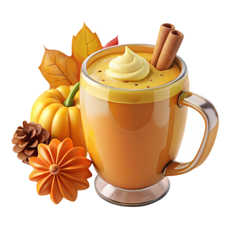 Autumn Spice Latte Whipped Cream, Cinnamon, Pumpkin png