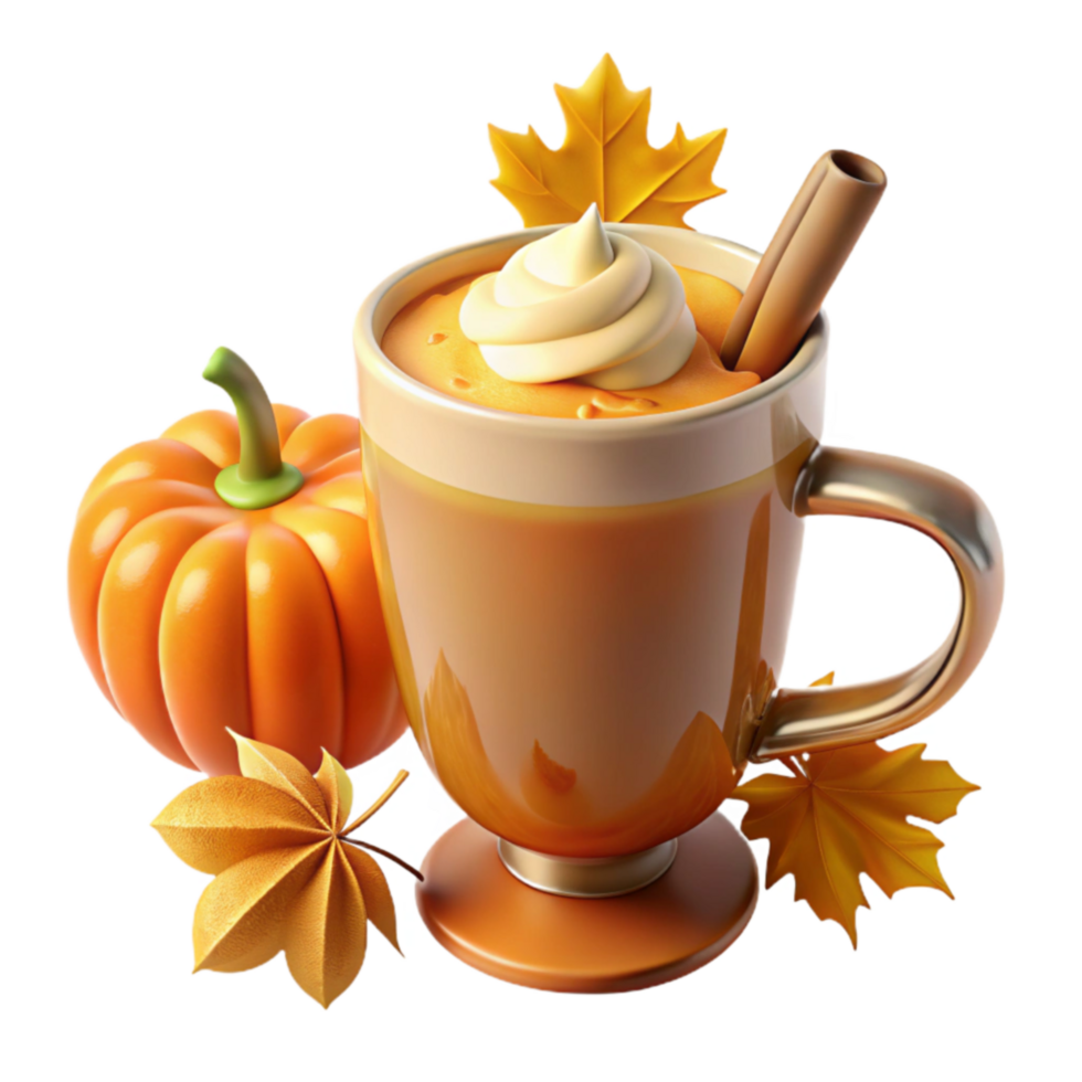 Pumpkin Spice Latte Autumn Drink Recipe png