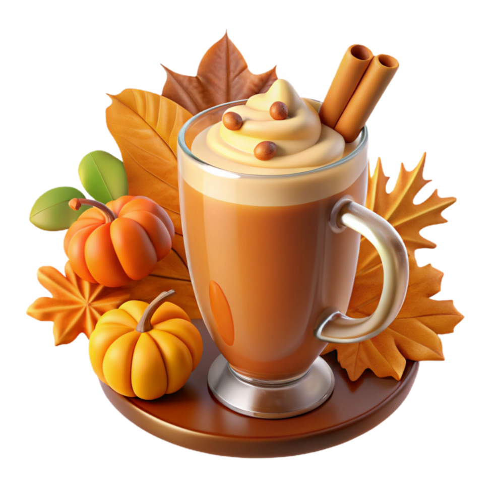 Autumn Spice Latte Whipped Cream, Cinnamon, Pumpkins png