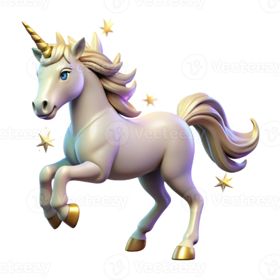 impressive abstract 3D Unicorn Illustration, Magical Creature, Fantasy Horse detailed png