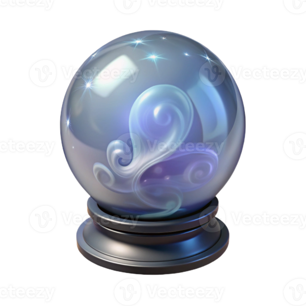 dramatic rustic Mystic Crystal Ball 3D Render original png