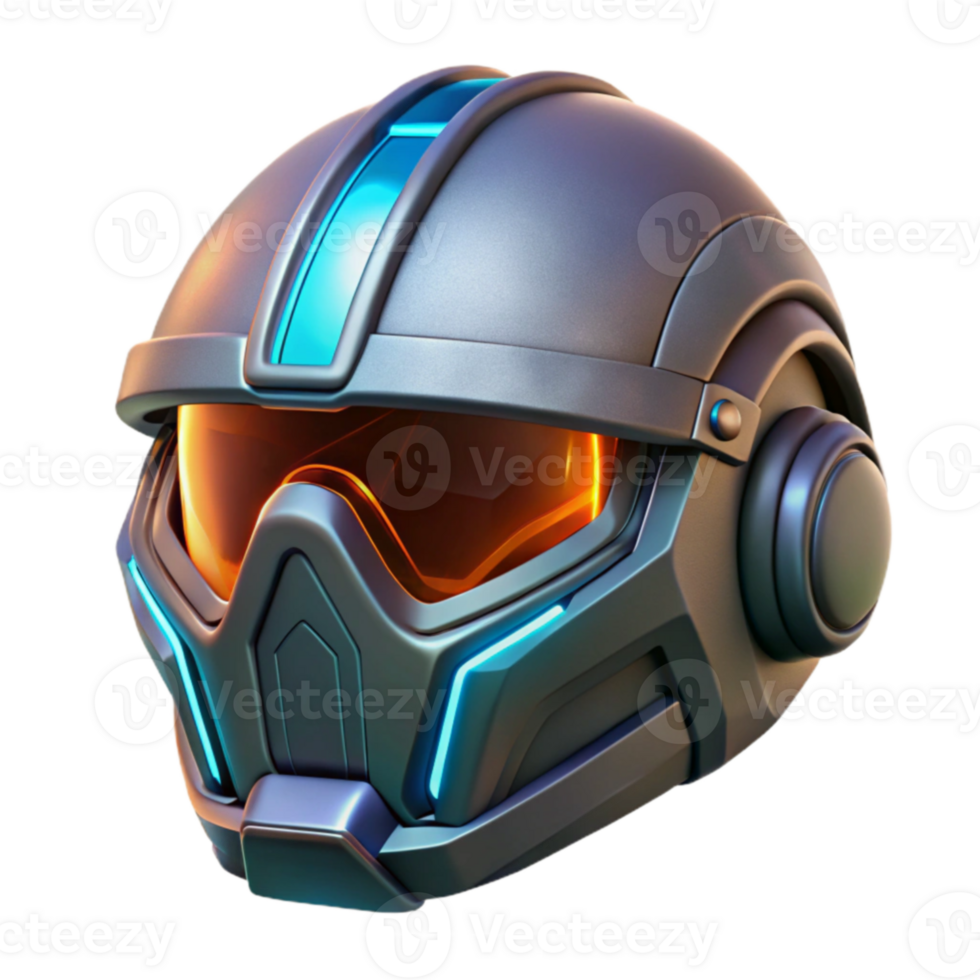 stunning minimalist Futuristic Helmet 3D Render genuine png