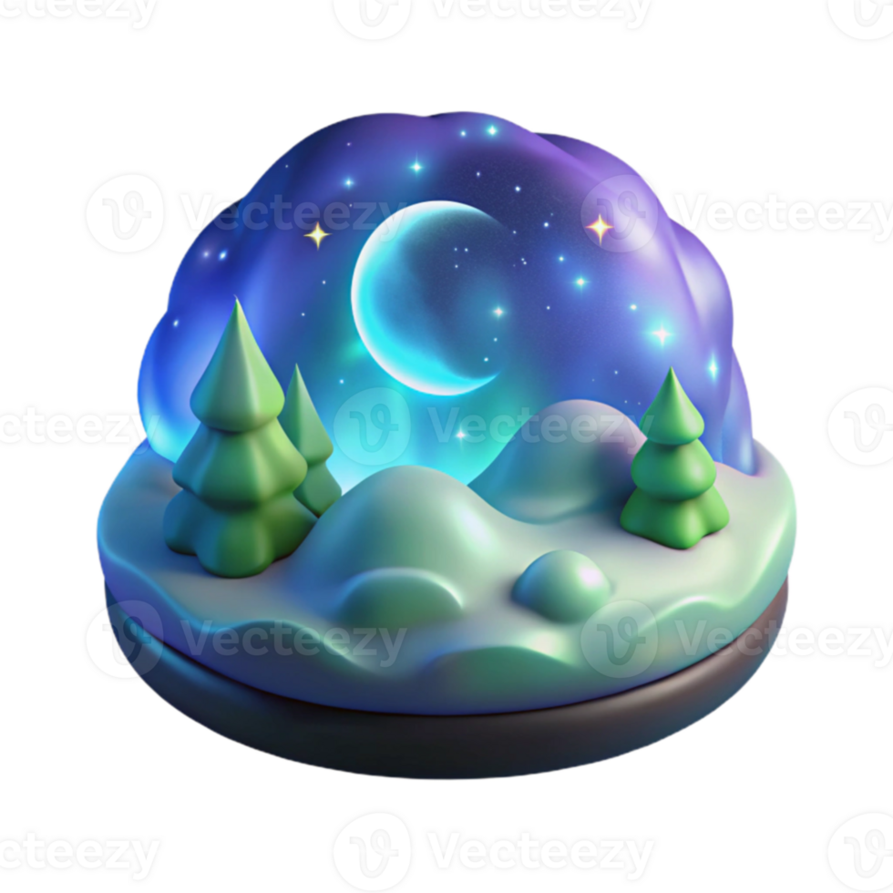dramatic traditional Enchanted Night 3D Render high resolution png