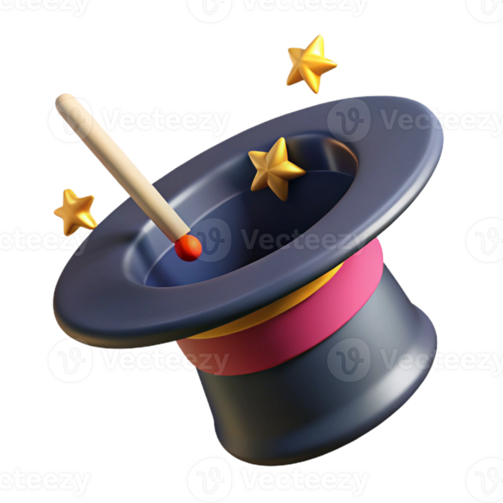 serene abstract Magic Hat 3D Render Illustration exclusive png
