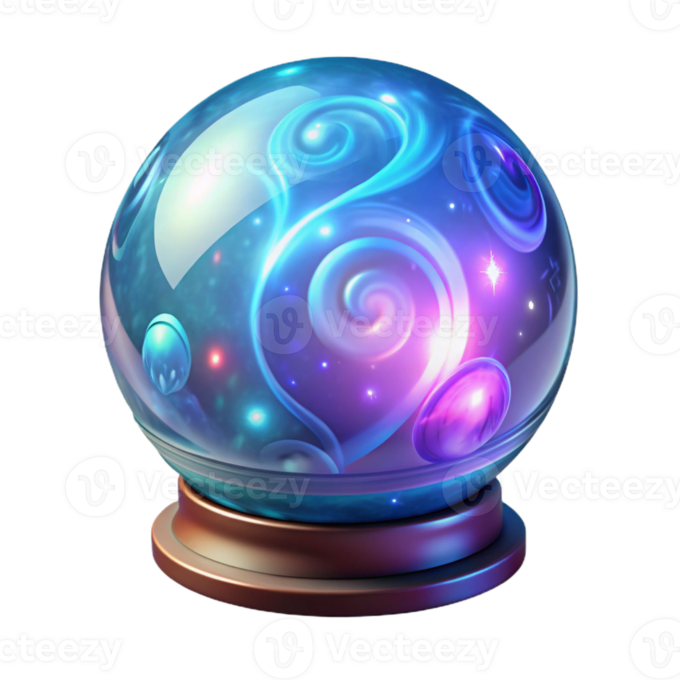 impressive abstract Mystic Crystal Ball 3D Render detailed png