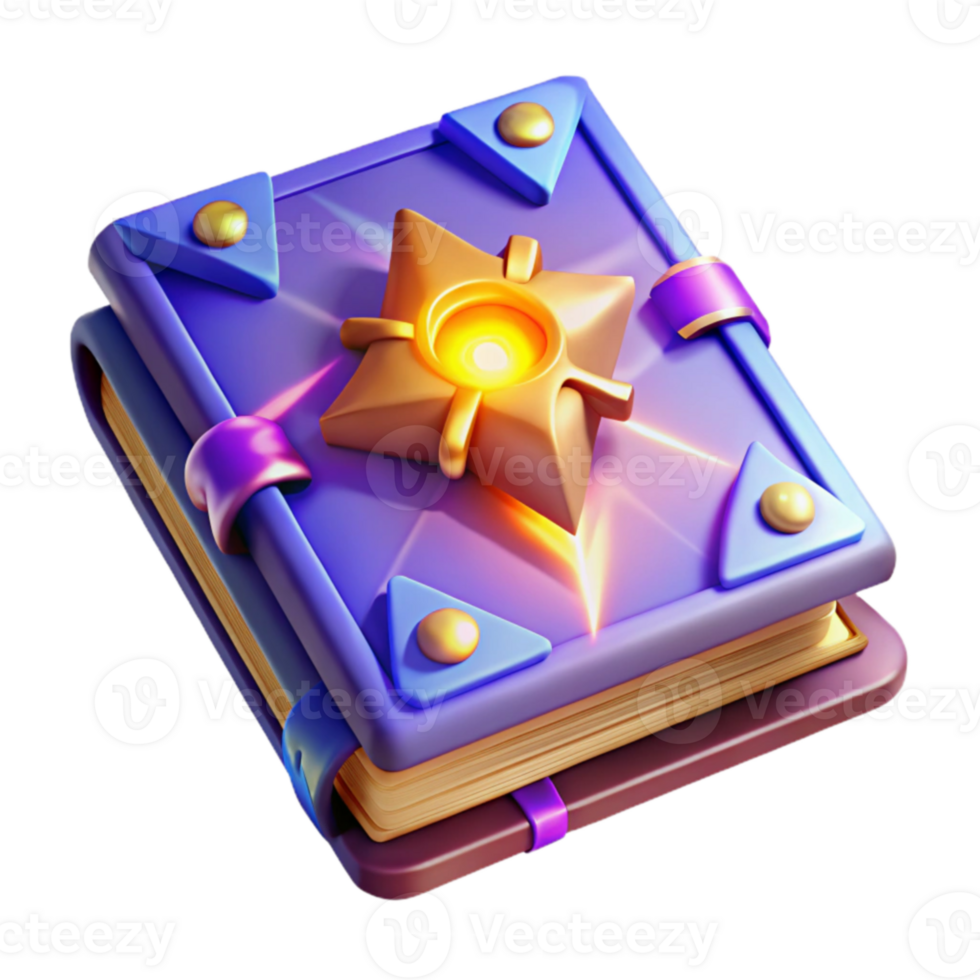 beautiful classic Magical Book 3D Render authentic png